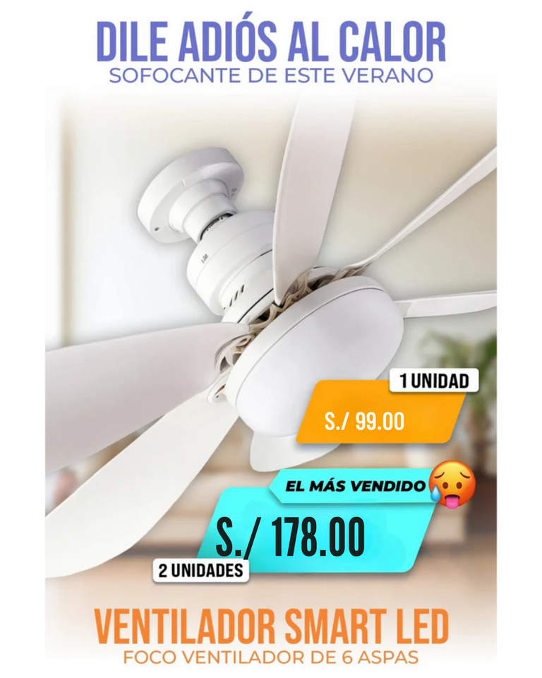 Foco Ventilador con Aspas-Control Remoto COD. 2026