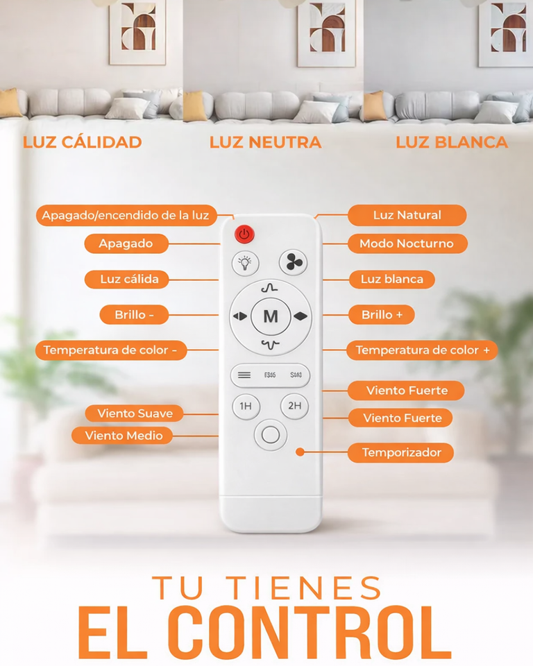 Foco Ventilador con Aspas-Control Remoto COD. 2026